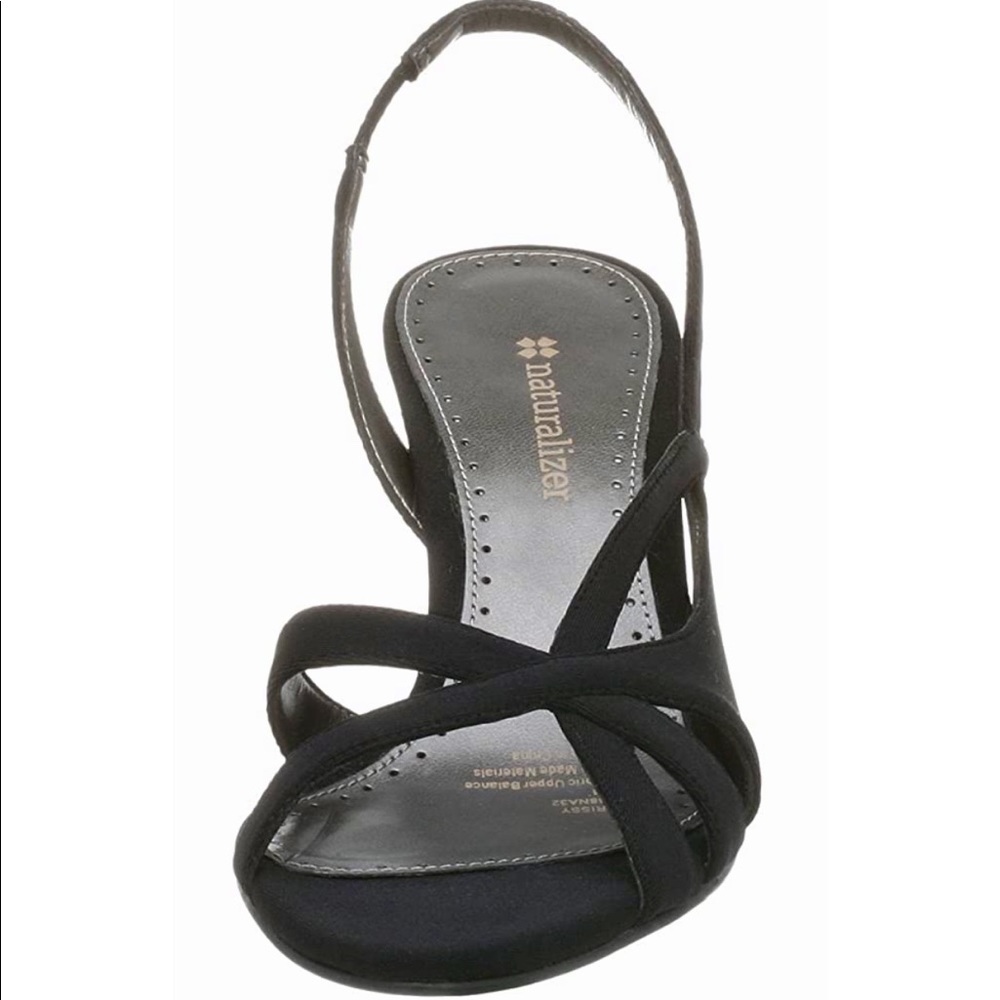 Naturalizer black suede strapy heel